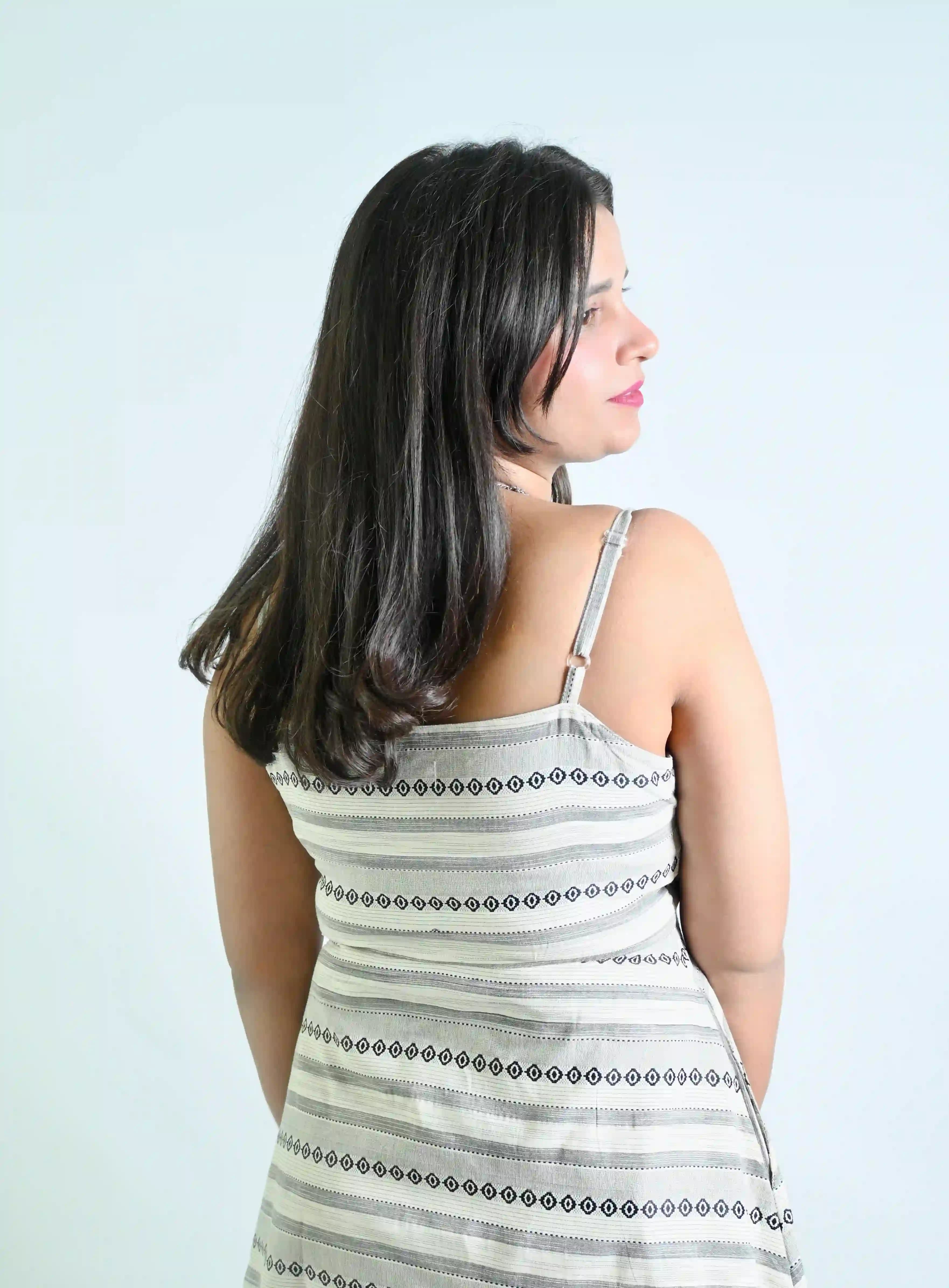 Printed cotton A-line dress
